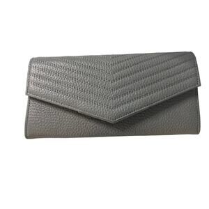 Ted Baker Grey Quilted Flap Matinee Long Wallet